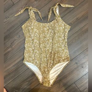 Rylee + Cru Golden Ditsy Women’s One Piece Bathing Suit